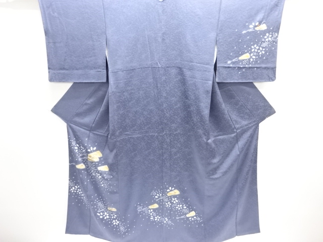 絞り　扇に草花模様訪問着